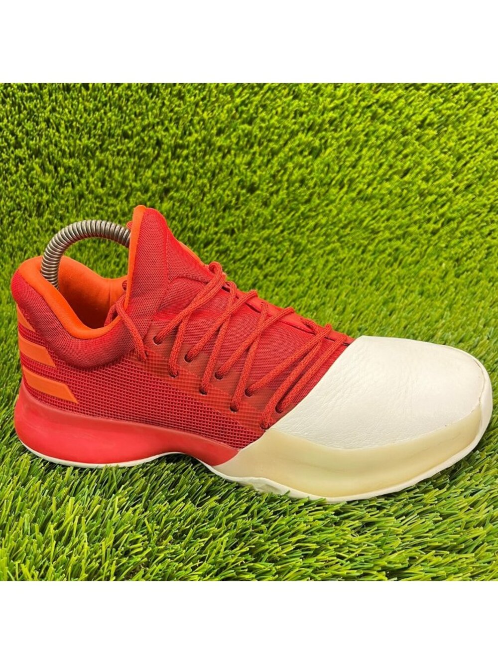 Adidas Harden Vol. 1 Boys Size 6.5Y White Red Running Basketball Shoes Sneakers